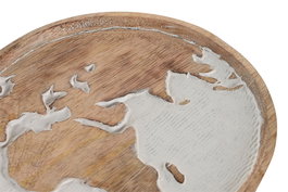 DKD Home Decor Bandeja Vaciabolsillos Colonial Mango Marrón Blanco 20.5 x 2.5 x 20.5 cm (4 Unidades)