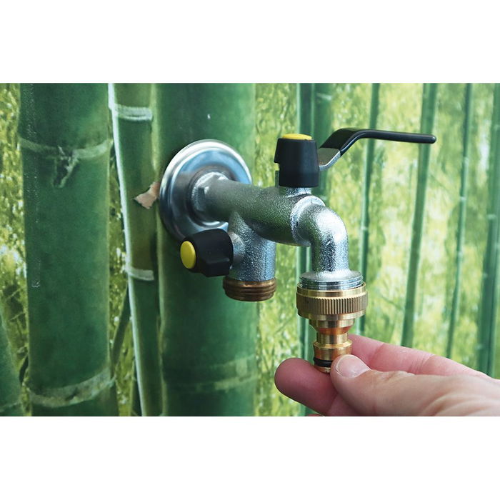 Aqua Control Conector Roscado Hembra de Latón ¾ Pulg Adaptador de Grifo para Manguera