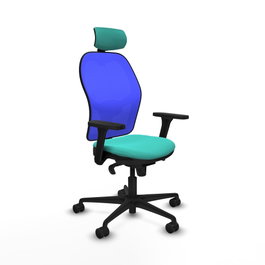 PIQUERAS Y CRESPO Silla de oficina Jorquera con mecanismo Sincro, Turquesa y Azul