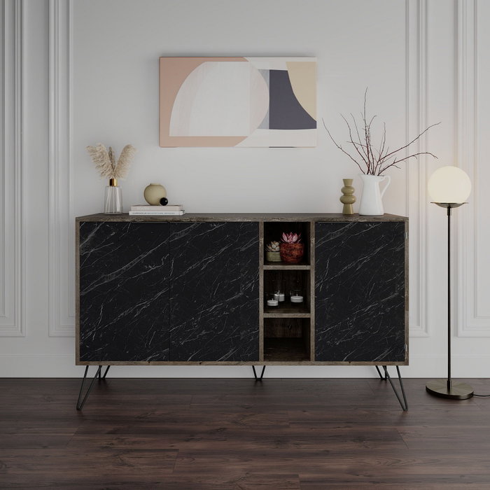 Hanah Home Consola Clara Marrón Oscuro y Bendir 142x83x35.6 cm Hanah Home Consola Clara Marrón Oscuro y Bendir 142x83x35.6 cm