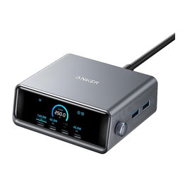 Anker Cargador Prime 250W USB-C GaNPrime 6 Puertos Carga Rápida LCD