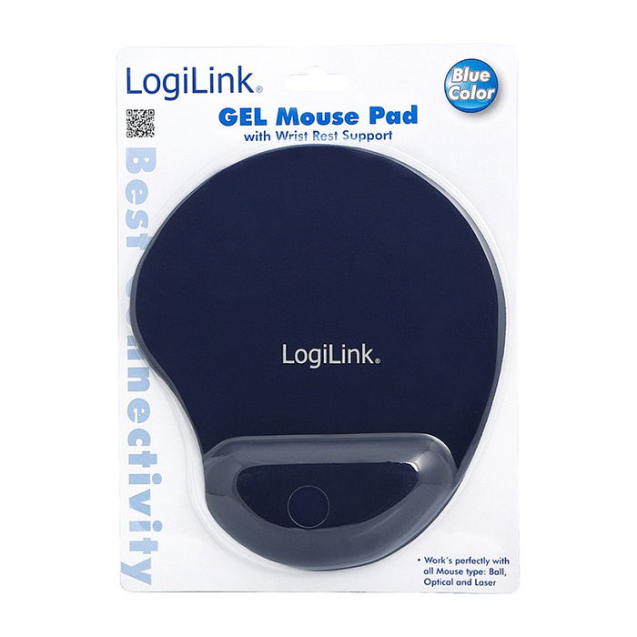 LogiLink ID0027B Ratón, Soporte para Muñeca de Gel de Silicona, Azul