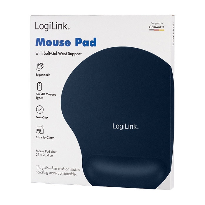 LogiLink Alfombrilla de Ratón con Reposamuñecas de Gel de Silicona Azul ID0027B LogiLink Alfombrilla de Ratón con Reposamuñecas de Gel de Silicona Azul ID0027B