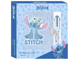 Safta Set de Diario con Candado Stitch Disney con Bolígrafo de 4 Colores