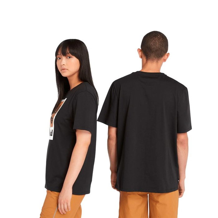 Camiseta de Manga Corta Hombre Timberland Stack Logo Colored Short Sleeve Negro