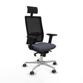 PIQUERAS Y CRESPO Silla de oficina Horna con mecanismo Sincro, Gris oscuro y Negro
