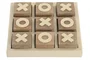 DKD Home Decor Set de Juego Tic Tac Toe en Mango y Resina Blanco y Natural, 2 Piezas