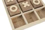 DKD Home Decor Set de Juego Tic Tac Toe en Mango y Resina Blanco y Natural, 2 Piezas