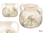 Giftdecor Jarrón Nonna de Cerámica, 2 Asas, Color Verde Beige, 16.5 cm de Alto x 20 cm de Ancho (Set de 6)
