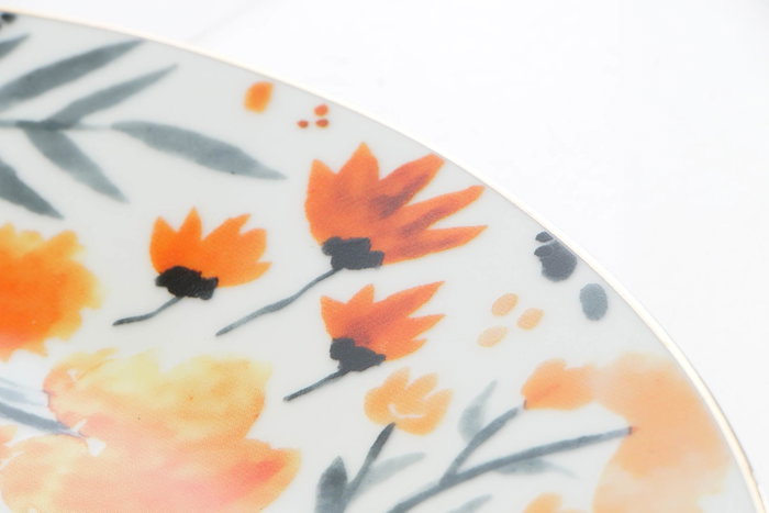 DKD Home Decor Plato de Porcelana Flores Autumn Shengda 27x27x2,5 cm DKD Home Decor Plato de Porcelana Flores Autumn Shengda 27x27x2,5 cm