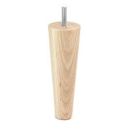 Q&Q Pata de Madera Cónica Haya Natural Rosca M8 150mm