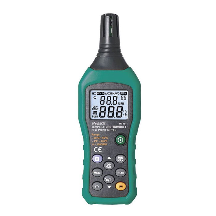Proskit Medidor Digital Compacto de Temperatura Humedad Relativa Punto de Rocio Proskit Medidor Digital Compacto de Temperatura Humedad Relativa Punto de Rocio