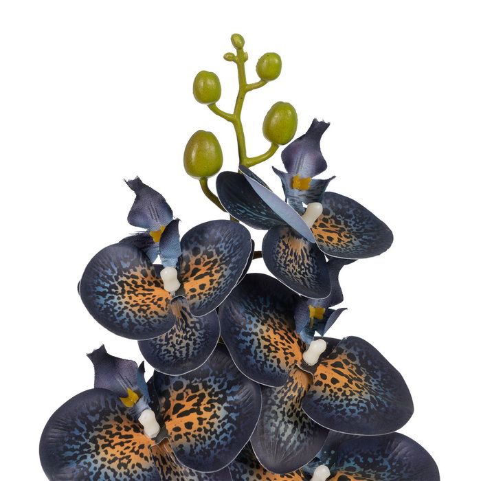 Flor Orquídea Azul Goma Decoración 95 cm (Set de 24)