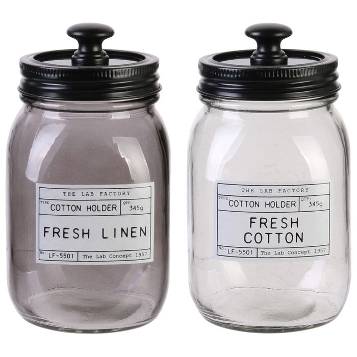 Dites-le avec des Mots The Lab Factory Tarro Multiusos Cristal con Tapa Metal Diámetro 7,5 cm Altura 15 cm