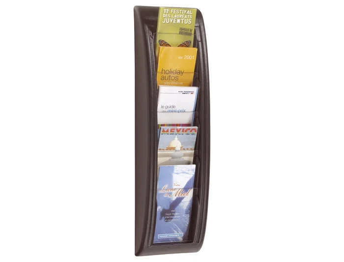 Paperflow Expositor Mural Postales Negro 5 Casillas 650x181x95 mm