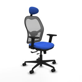 PIQUERAS Y CRESPO Silla de oficina Jorquera con mecanismo Sincro/Traslack, Azul y Gris