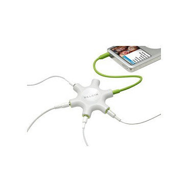 Belkin RockStar Divisor de Audio F8Z274BT Verde y Blanco