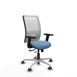 PIQUERAS Y CRESPO Silla de oficina Zulema con mecanismo Sincro/Traslack, Azul cielo y Blanco