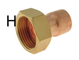 Racor de latón para soldar FIG.359 22x3/4 con junta plana