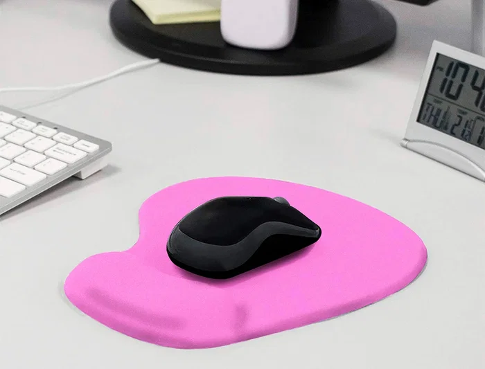 Q-connect Alfombrilla para Ratón con Reposamuñecas de Gel Color Rosa 190x230x20 mm
