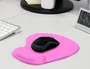 Q-connect Alfombrilla para Ratón con Reposamuñecas de Gel Color Rosa 190x230x20 mm