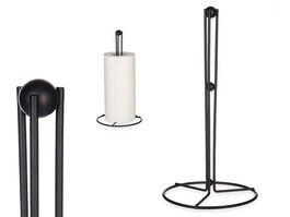 Kinvara Portarrollo Metal Negro Sencillo Bola 15.5x31.5x15.5 cm (Set de 12)