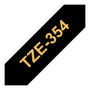 Brother TZe-354 Cinta Laminada de 24 mm, Oro sobre Negro