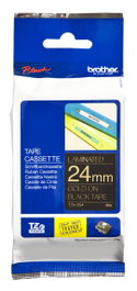 Brother Cinta Laminada TZe-354 de 24 mm Oro sobre Negro