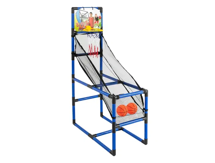 Mjd Juego de Baloncesto Indoor para Niños +6 Años, Canasta con Rampa y 2 Balones, Dimensiones 135x97x40 cm