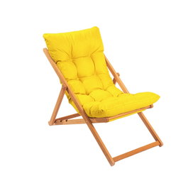 Hanah Home My006 Silla de Jardín de Madera de Haya, Amarilla y Natural, Ancho 59 cm, Alto 90 cm