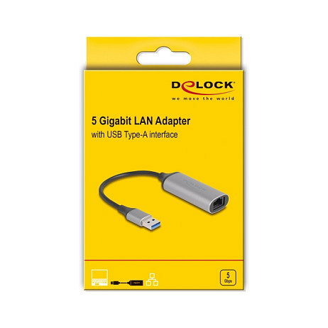 DeLOCK 81571 Adaptador USB-A a LAN Gigabit Ethernet 5Gbps, Antracita