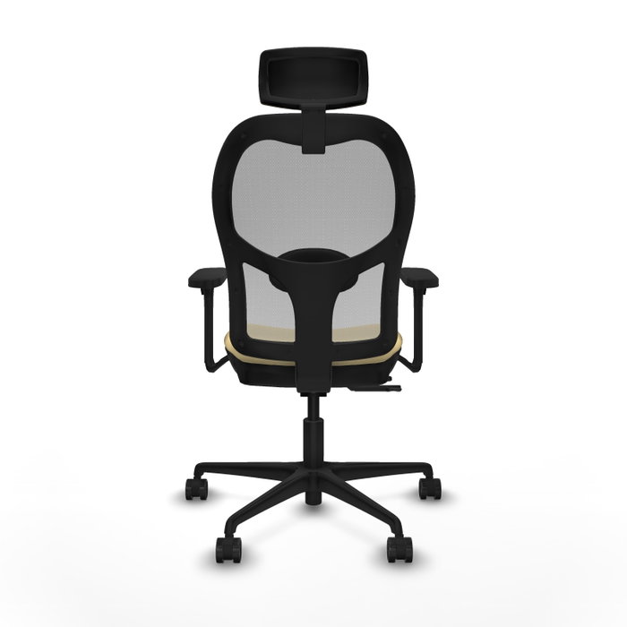 PIQUERAS Y CRESPO Silla de oficina Jorquera con mecanismo Sincro/Traslack, Crema y Gris