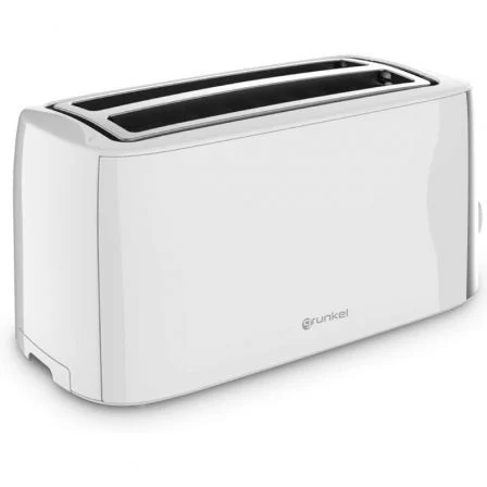 Grunkel TS-DOBLEMAXI Tostador Doble Ranura Extra Ancha para Panes Gruesos, 1400W, Blanco, 7 Niveles, Descongelar
