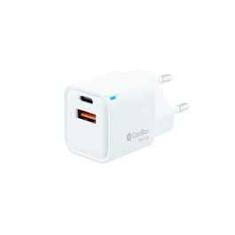 COOLBOX Cargador GaN 20W con USB-C y USB-A Blanco
