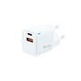 COOLBOX Cargador GaN 20W con USB-C y USB-A Blanco