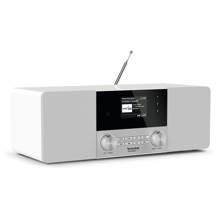 TechniSat DigitRadio 4 C - Radio digital DAB+/FM, Bluetooth 5.0, 20W, pantalla LCD, color plata