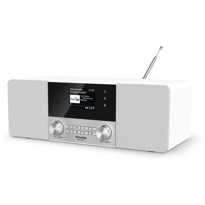 TechniSat DigitRadio 4 C - Radio digital DAB+/FM, Bluetooth 5.0, 20W, pantalla LCD, color plata