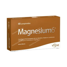 Vitae Magnesium-6 Complemento Alimenticio con 6 Sales de Magnesio, Vitamina B6 y Taurina - 60 Cápsulas - Apoyo para Músculos, Huesos y Energía