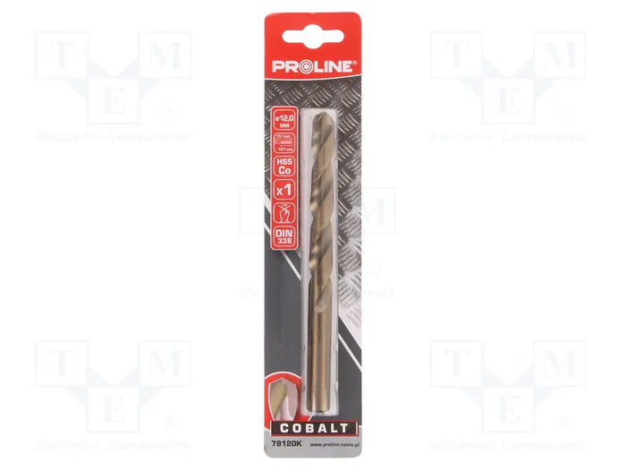 PROLINE Broca para metal de 12mm en acero rápido al cobalto HSS-Co PROLINE Broca para metal de 12mm en acero rápido al cobalto HSS-Co