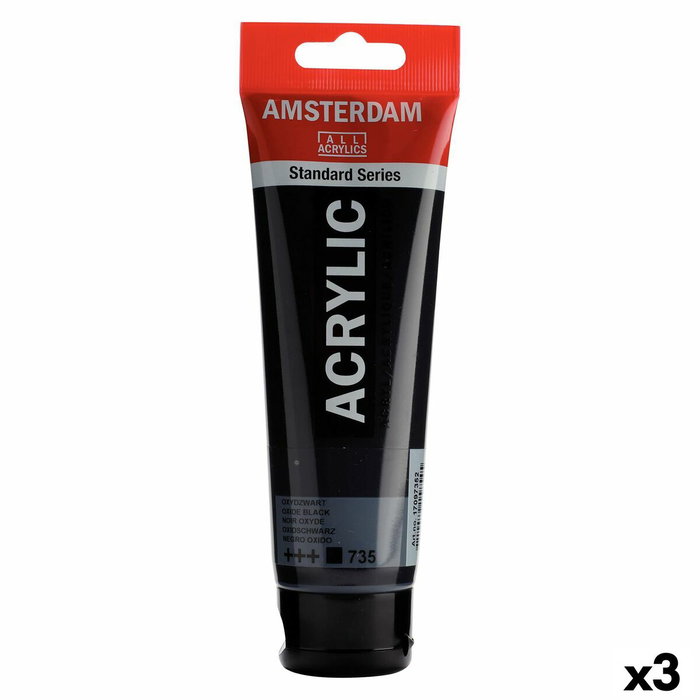 AMSTERDAM Set de 3 Pintura Acrílica Negro Óxido 120 ml