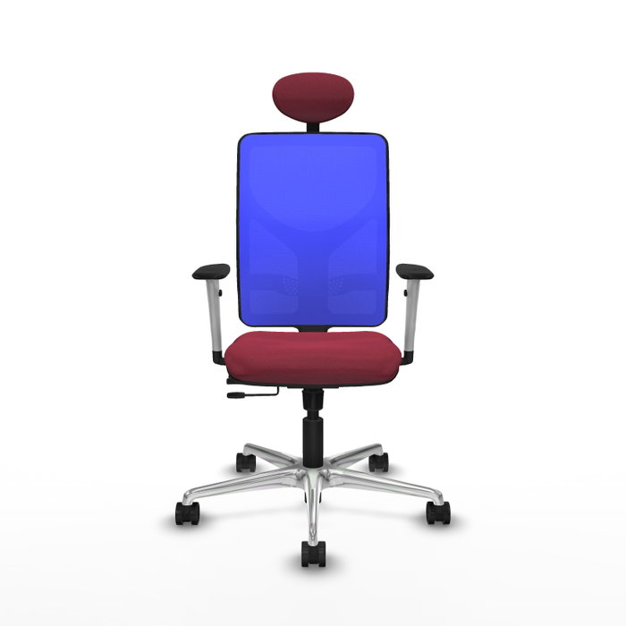 PIQUERAS Y CRESPO Silla de oficina Motilla con mecanismo Sincro/Traslack, Granate y Azul