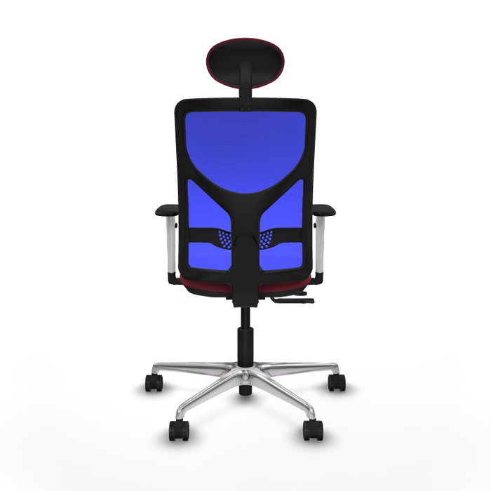 PIQUERAS Y CRESPO Silla de oficina Motilla con mecanismo Sincro/Traslack, Granate y Azul