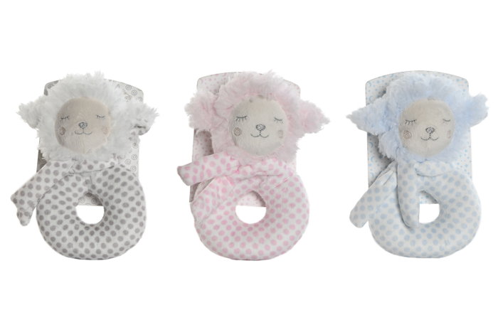 DKD Home Decor Peluche Baby Rosa Azul 7 x 17 x 12 cm (3 Unidades)