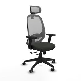 PIQUERAS Y CRESPO Silla de oficina Cilanco con mecanismo Sincro/Traslack, Negro/Gris