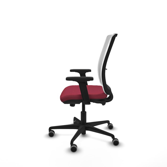 PIQUERAS Y CRESPO Silla de oficina Haches Granate y Blanco con mecanismo Sincro/Traslack PIQUERAS Y CRESPO Silla de oficina Haches Granate y Blanco con mecanismo Sincro/Traslack