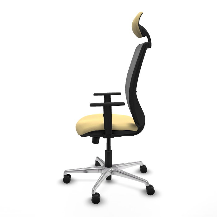 PIQUERAS Y CRESPO Silla de oficina Zulema con mecanismo Sincro, color Crema y Gris PIQUERAS Y CRESPO Silla de oficina Zulema con mecanismo Sincro, color Crema y Gris