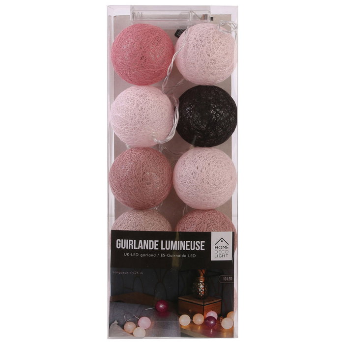 Home Deco Light Guirnalda Luz 10 Led Rosa Decoración Hogar