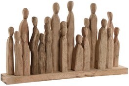 DKD Home Decor Figura de Personas en Madera de Mango Marrón Natural