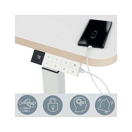 LEITZ Escritorio Elevable Ergo Gris Oscuro