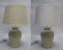 DKD Home Decor Lámpara de Sobremesa Gres y Lino Blanco Surtido de 2